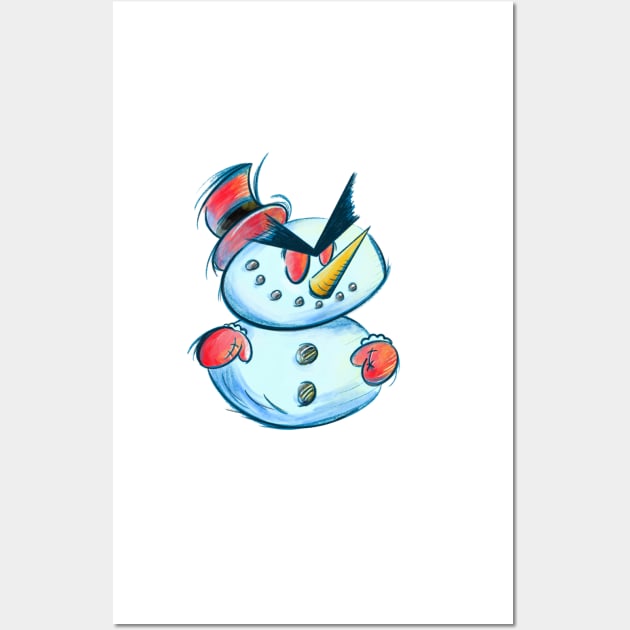 Angry Chib Snowman Wall Art by Florentino